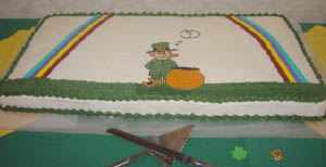 party food example - Linette's cake photo from her Irish party