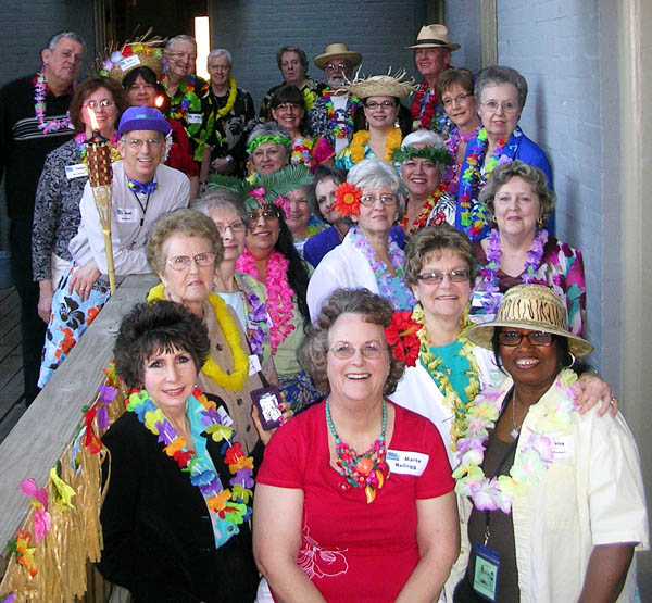 A group photo from Marte's Hawaiian Lunacy party