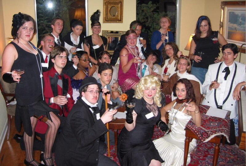 Poetic Justice Great Gatsby 1920s theme party game photo with teenagers