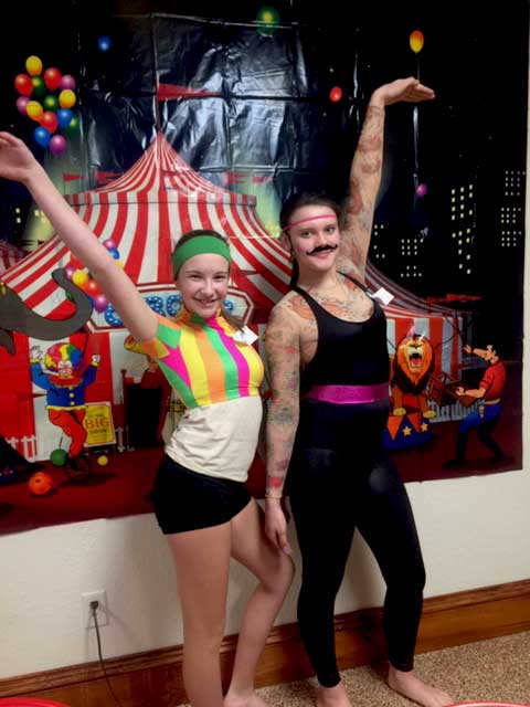 theme circus party trapeze artists